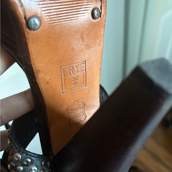 Frye Black and Brown Studded Heels - Picture 2 of 8